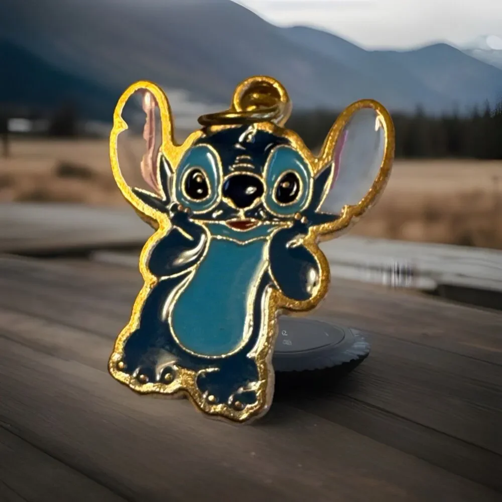 Disney‎ Stitch Enamel Charm Art Glass Heart Pendant Lot Jewelry Lilo Stitch